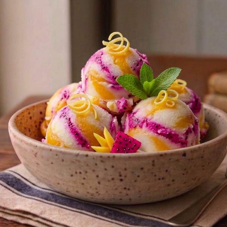 Lemon Mango Dragon Fruit Sorbetto